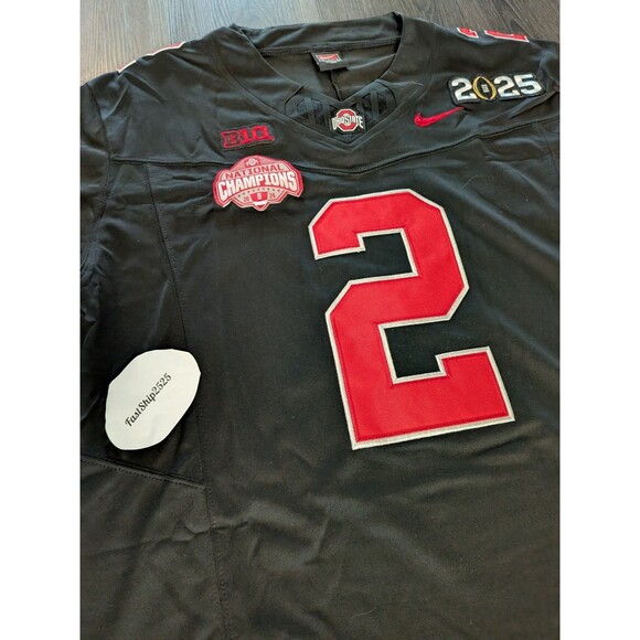 Caleb Downs #2 Ohio Buckeyes 2025 Blackout Heritage Jersey Mens Size XL - Picture 3 of 3